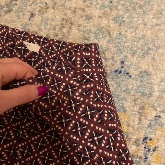 Loft burgundy & navy print miniskirt with pockets - Picture 4 of 5